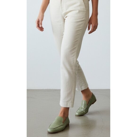 Max Mara Leather Crocodile Print Loafer Flats Green Laris US 8 EU 38 NIB $675 - Picture 2 of 11